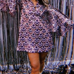 Medium BuddyLove Gayle long sleeve mini dress in feeling sparky